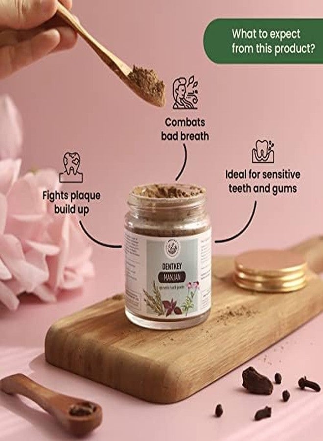AMRUTAM Dentkey Manjan | Ayurvedic Tooth Powder | Natural Oral Care Formula with Khadira, Neem, and Herbal Ingredients for Healthy Gums and Fresh Breath, Pack of 2 - Image 2
